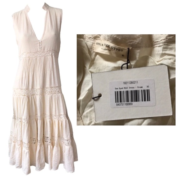 Spell Doe Eyed Midi Dress in Cream - Picture 16 of 16
